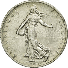 Coin, France, Semeuse, 2 Francs, 1918, Paris, AU(55-58), Silver, KM:845.1