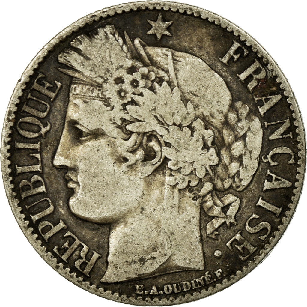 Monnaie, France, Cérès, Franc, 1872, Bordeaux, TB+, Argent, Gadoury:465a