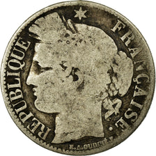 Coin, France, Cérès, Franc, 1871, Paris, VF(20-25), Silver, KM:822.1