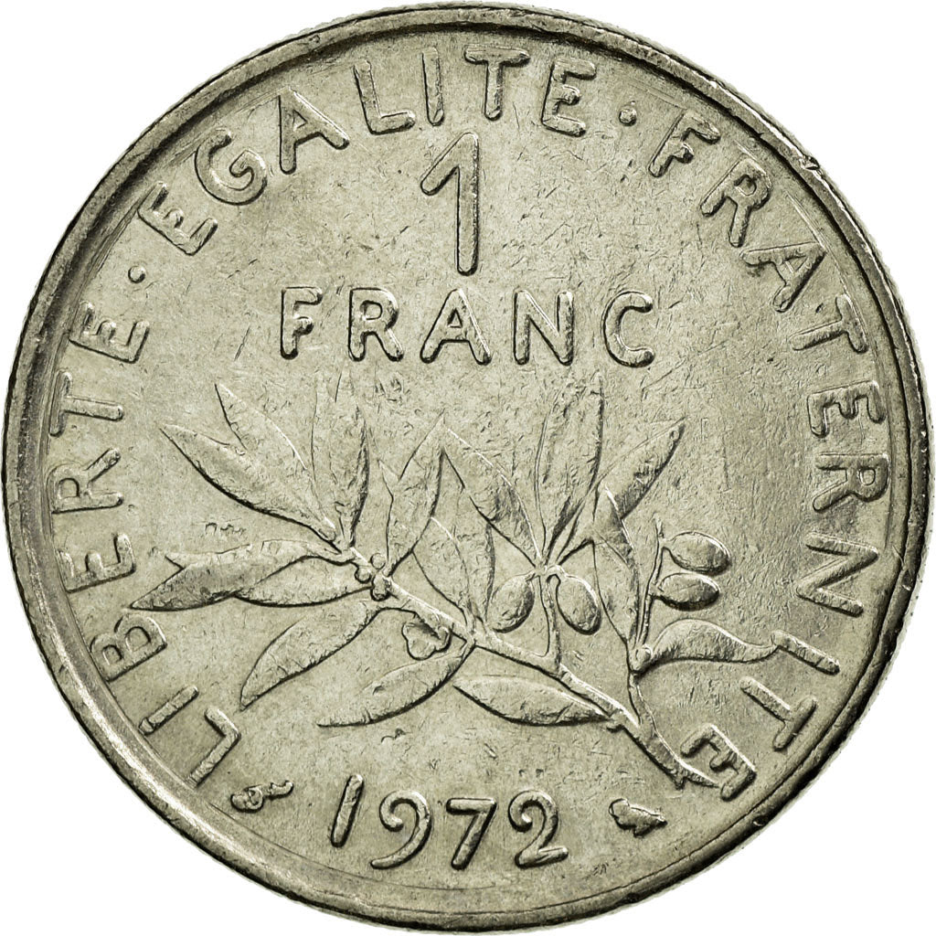 Coin, France, Semeuse, Franc, 1972, Paris, EF(40-45), Nickel, KM:925.1