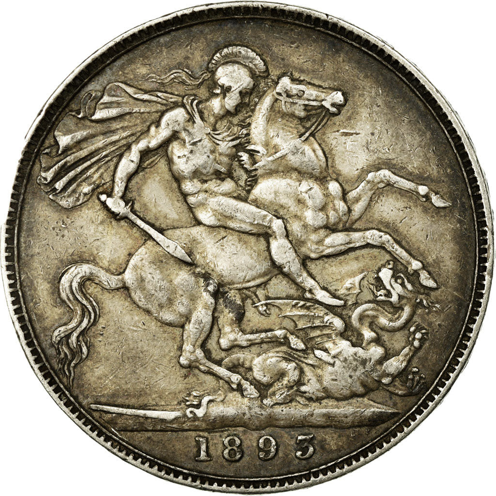 Coin, Great Britain, Victoria, Crown, 1893, EF(40-45), Silver, KM:783