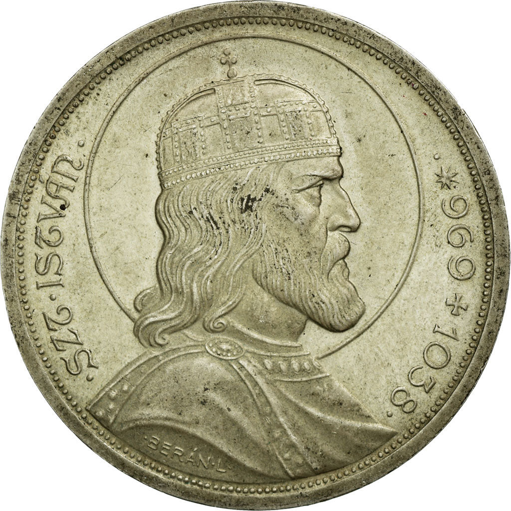 Münze, Ungarn, 900th Anniversary - Death of St. Stephan, 5 Pengö, 1938