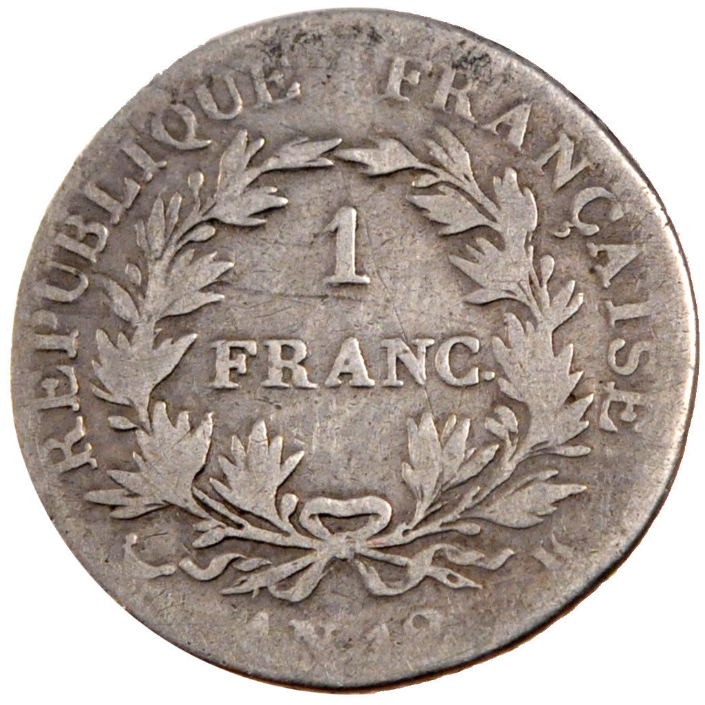 FRANCE, 1 Franc, 1804, Bordeaux, F(12-15), Silver, Gadoury #442, 4.82