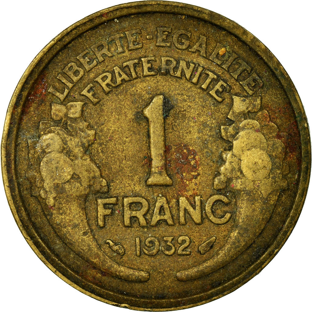 Münze, Frankreich, Morlon, Franc, 1932, S, Aluminum-Bronze, KM:885, Gadoury:468