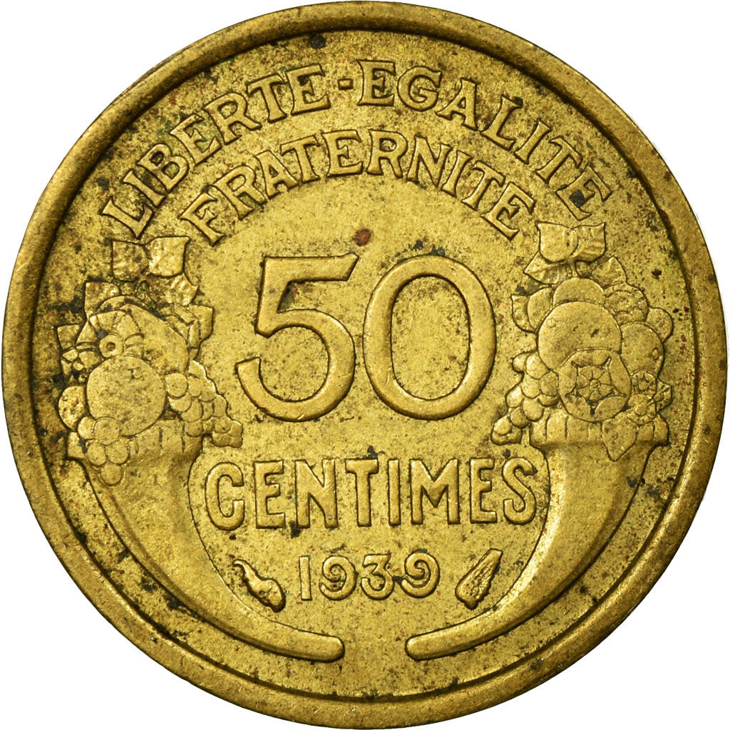Coin, France, Morlon, 50 Centimes, 1939, VF(30-35), Aluminum-Bronze, KM:894.1