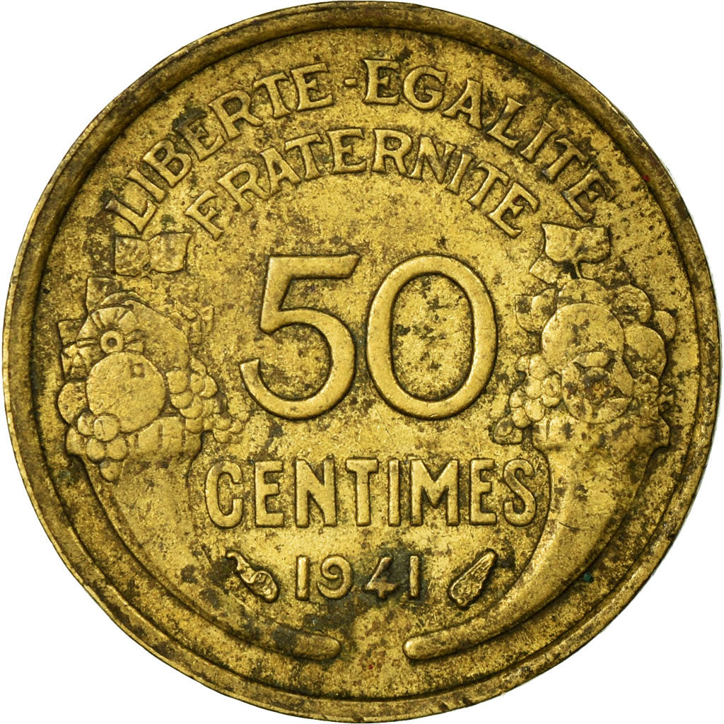 Coin, France, Morlon, 50 Centimes, 1941, VF(20-25), Aluminum-Bronze, KM:894.1