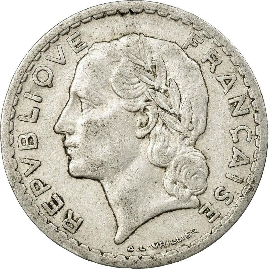 Monnaie, France, Lavrillier, 5 Francs, 1945, TB+, Aluminum-Bronze, Gadoury:766