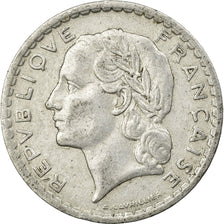 Moeda, França, Lavrillier, 5 Francs, 1947, EF(40-45), Alumínio-Bronze