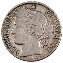 FRANCE, 1 Franc, 1872, Bordeaux, VF(20-25), Silver, Gadoury #465a, 4.78