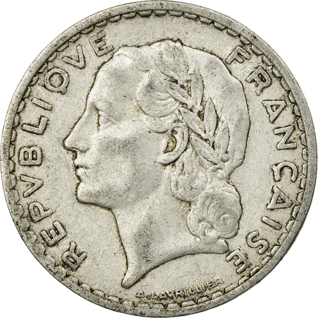 Coin, France, Lavrillier, 5 Francs, 1950, Paris, VF(30-35), Aluminum, KM:888b.1