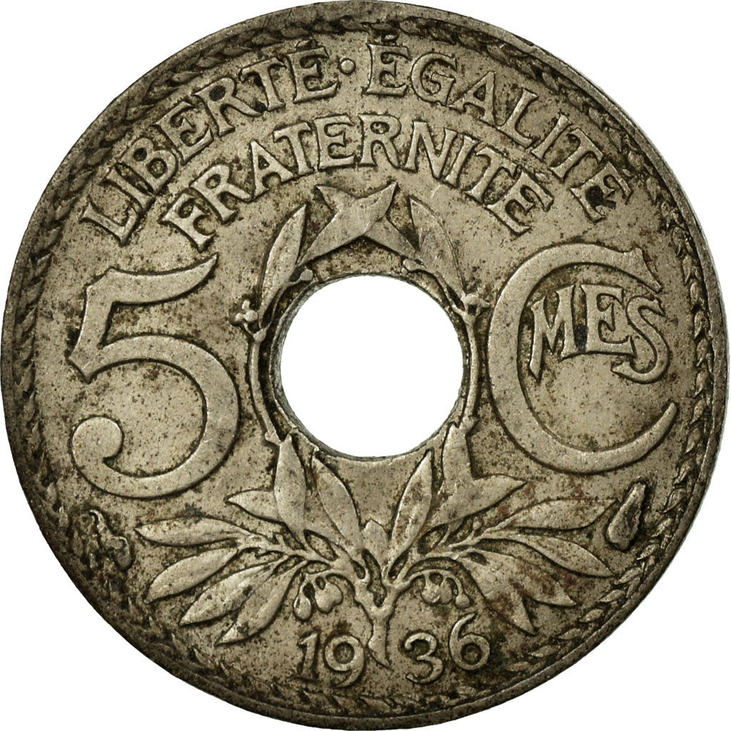 Coin, France, Lindauer, 5 Centimes, 1936, VF(20-25), Copper-nickel, KM:875