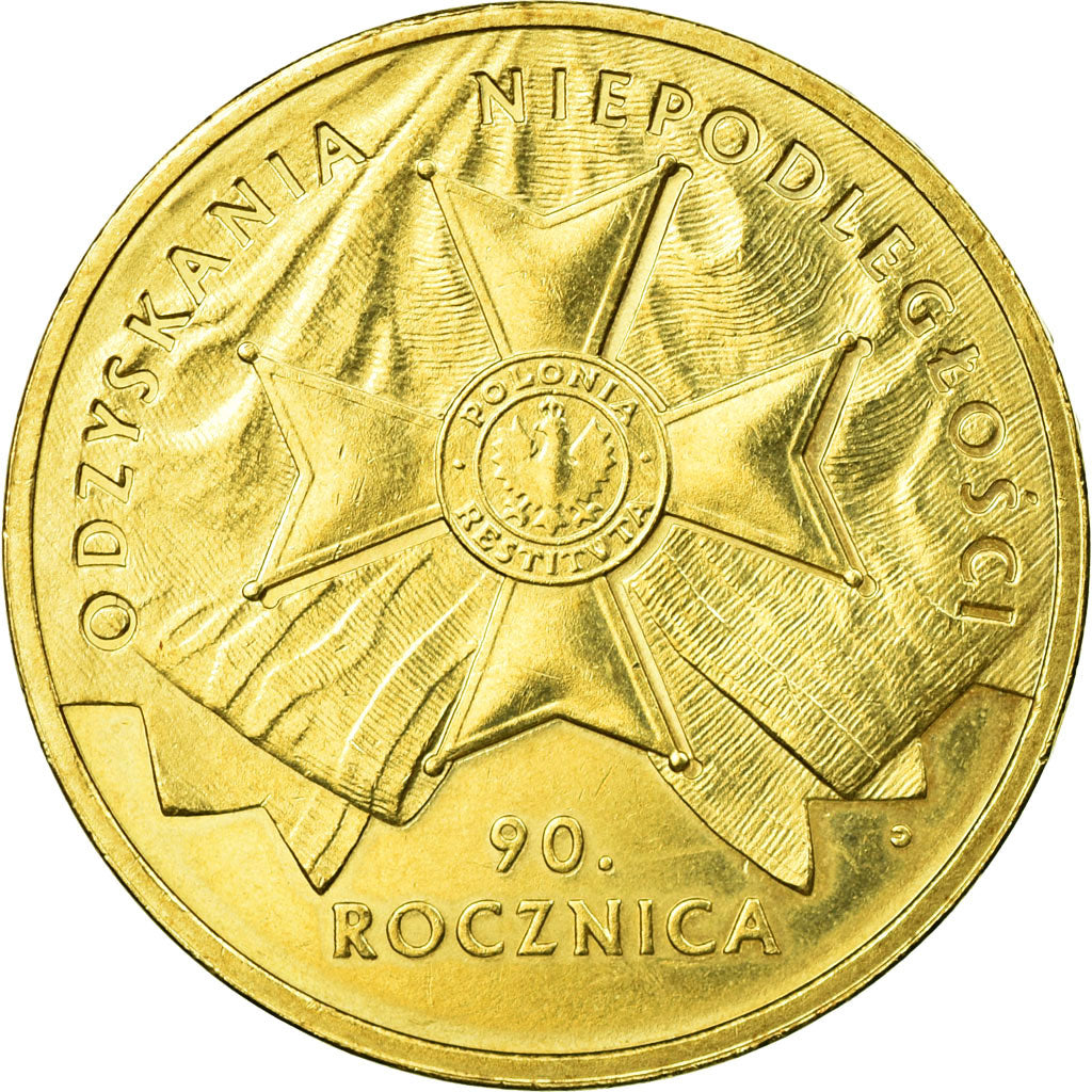 Monnaie, Pologne, 90th Anniversary of Regaining Freedom, 2 Zlote, 2008, Warsaw