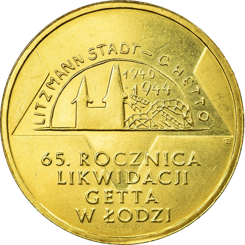 Munten, Polen, Liquidation of Lodz Ghetto, 2 Zlote, 2009, Warsaw, ZF, Tin