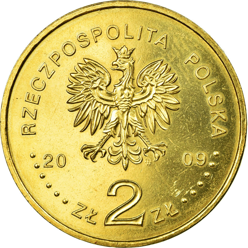 Coin, Poland, Westerplatte, 2 Zlote, 2009, Warsaw, EF(40-45), Brass, KM:694