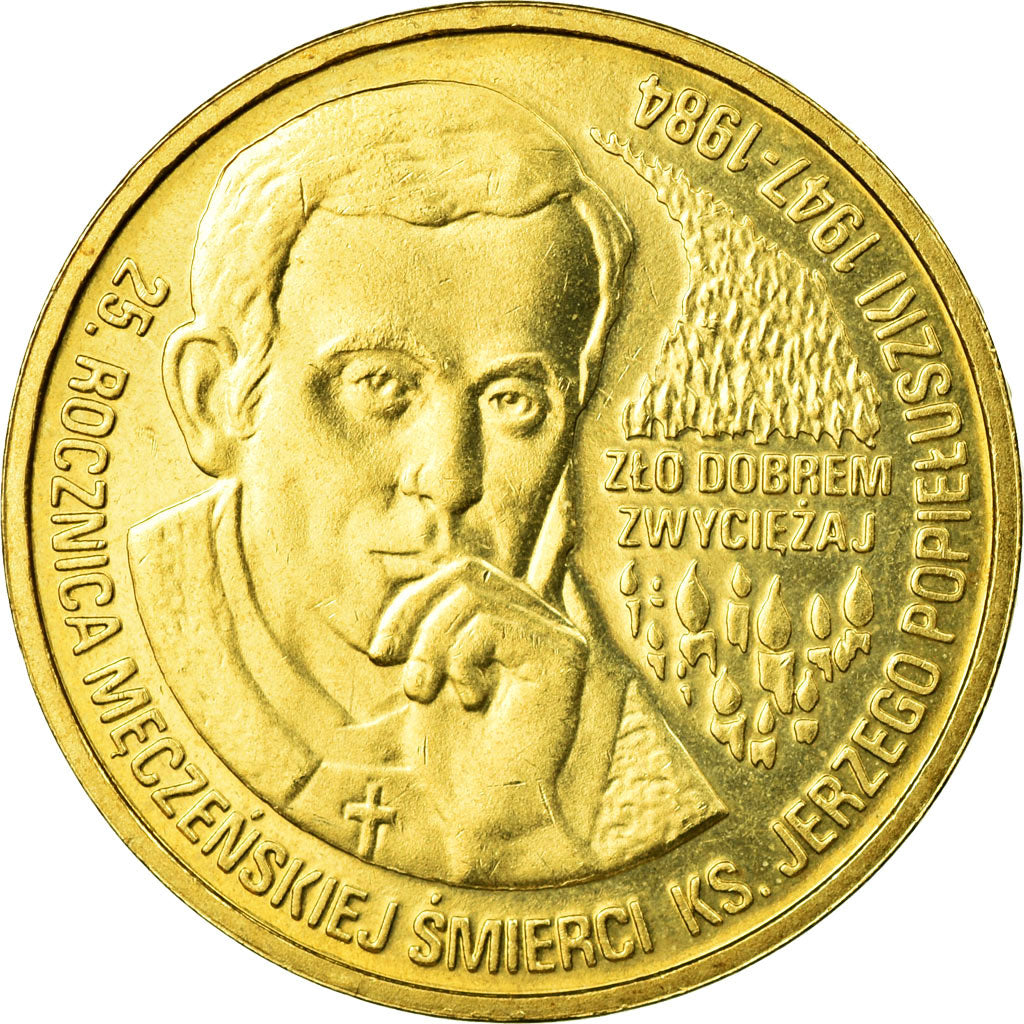 Monnaie, Pologne, Fr. Jerzy Popieluszko, 25th Anniversary of Murder, 2 Zlote