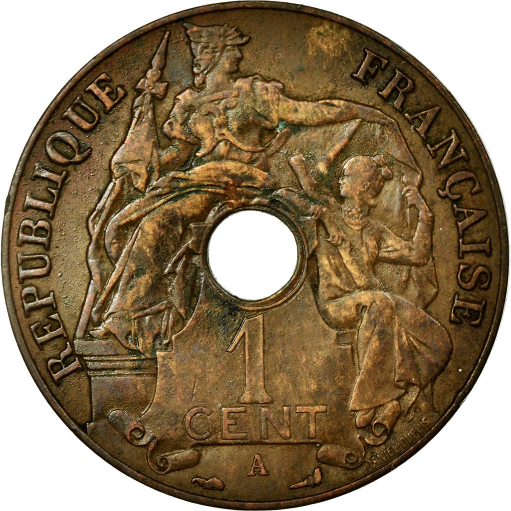 Coin, FRENCH INDO-CHINA, Cent, 1921, Paris, VF(30-35), Bronze, KM:12.1