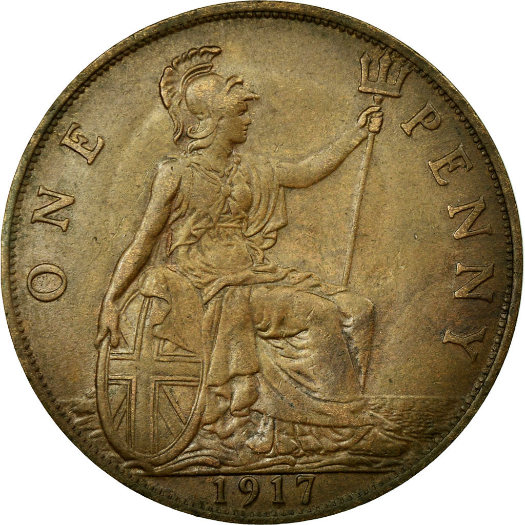 Coin, Great Britain, George V, Penny, 1917, EF(40-45), Bronze, KM:810