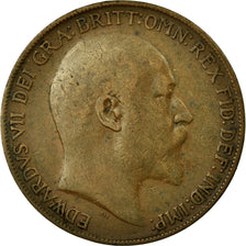 Coin, Great Britain, Edward VII, Penny, 1908, VF(30-35), Bronze, KM:794.2