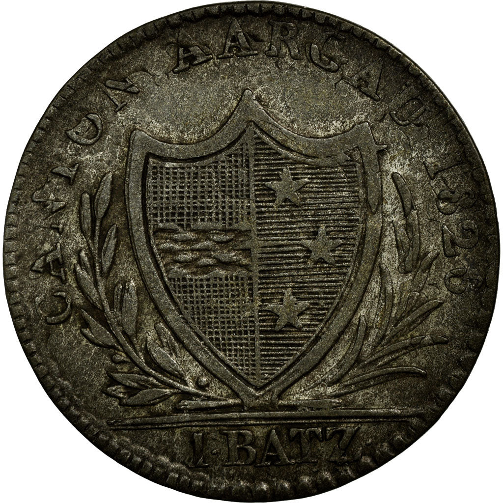 Coin, SWISS CANTONS, AARGAU, Batzen, 1826, AU(55-58), Billon, KM:21