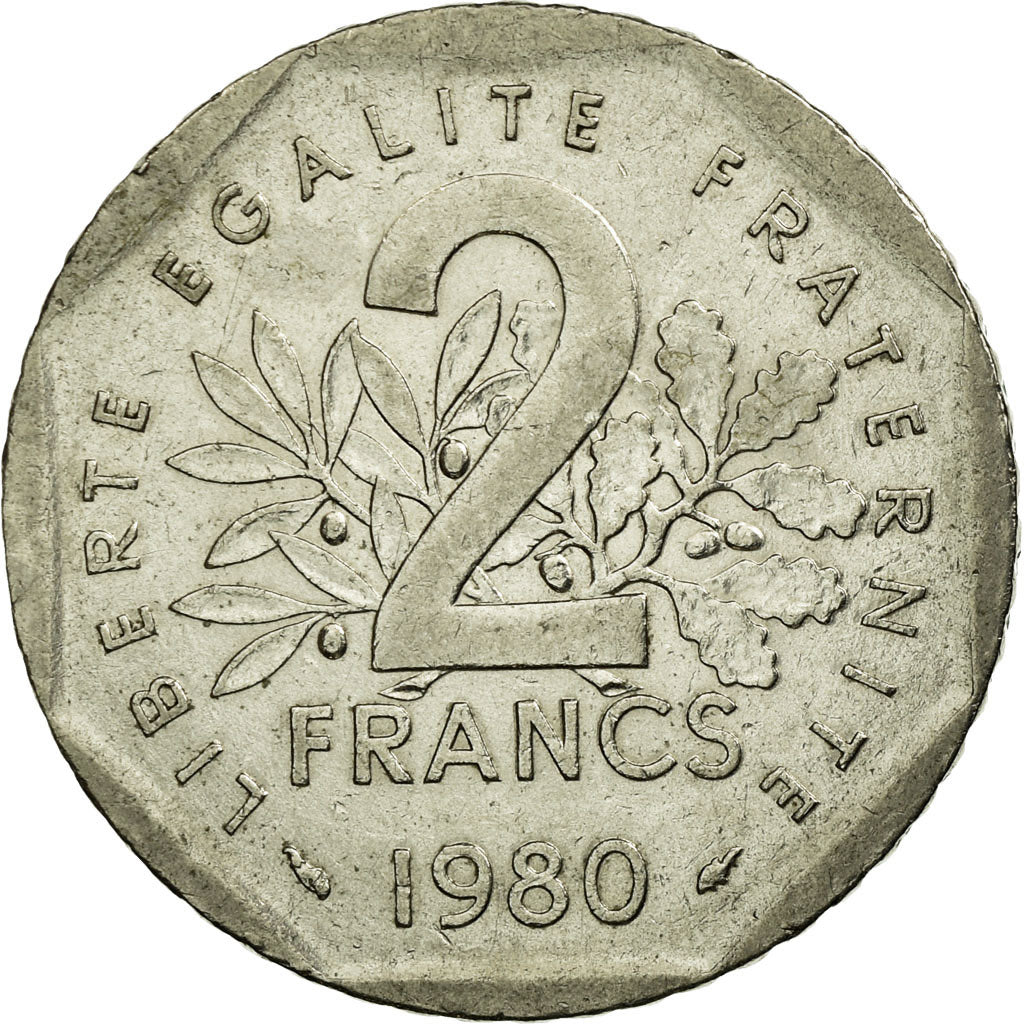 Moneta, Francia, Semeuse, 2 Francs, 1980, Paris, BB, Nichel, KM:942.2