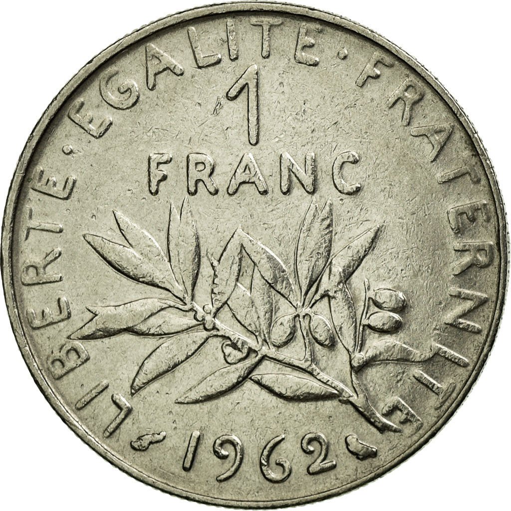 Moneda, Francia, Semeuse, Franc, 1962, Paris, MBC, Níquel, KM:925.1
