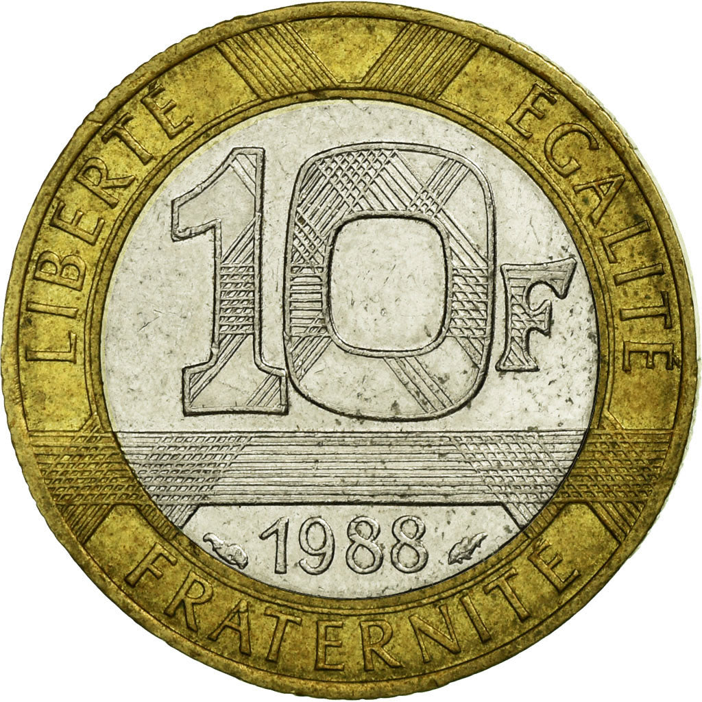Moneta, Francia, Génie, 10 Francs, 1988, BB, Bi-metallico, KM:964.1