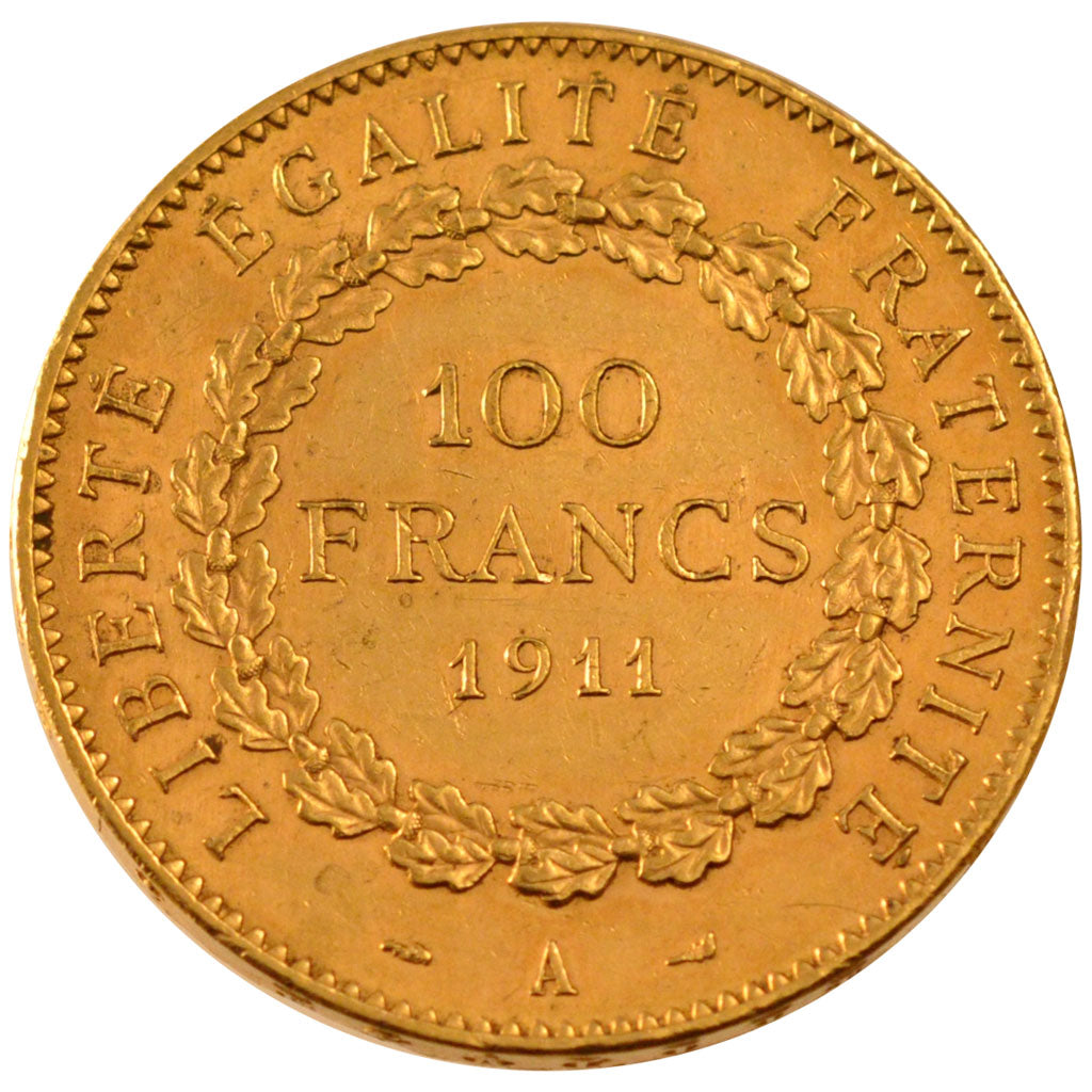 FRANCE, 100 Francs, 1911, Paris, KM #858, AU(55-58), Gold, Gadoury #1137a, 32.27