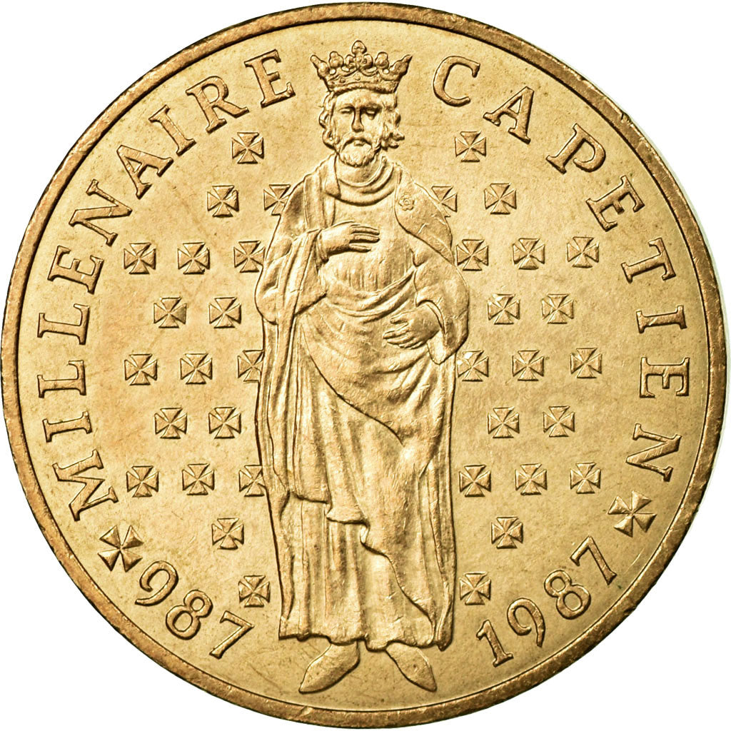 Munten, Frankrijk, Millennium of King Capet and France, 10 Francs, 1987, ZF