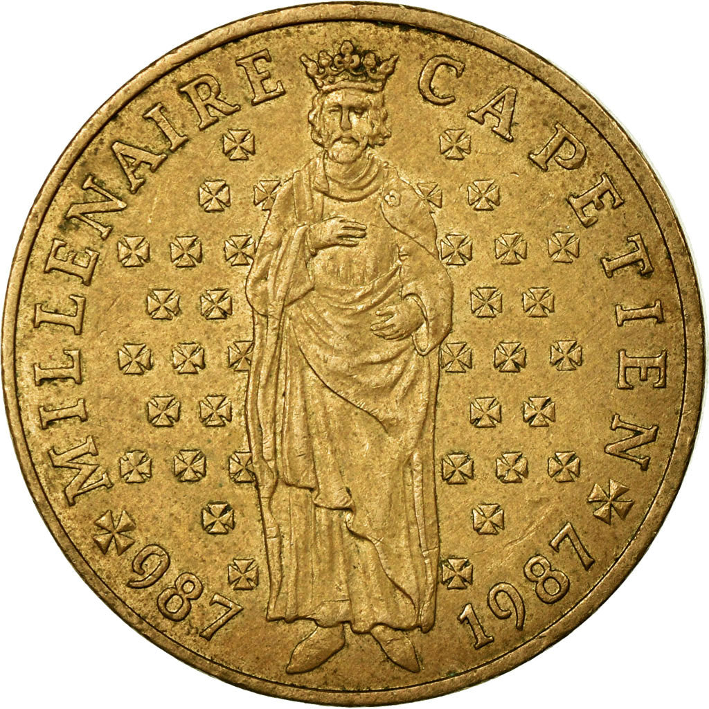 Moneda, Francia, Millennium of King Capet and France, 10 Francs, 1987, BC+