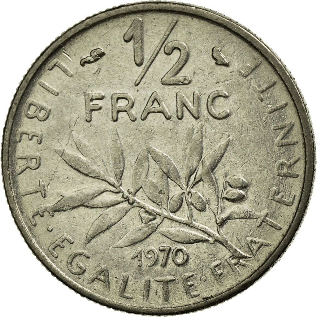 Coin, France, Semeuse, 1/2 Franc, 1970, Paris, EF(40-45), Nickel, KM:931.1