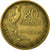 Moeda, França, Guiraud, 20 Francs, 1950, Paris, EF(40-45), Alumínio-Bronze