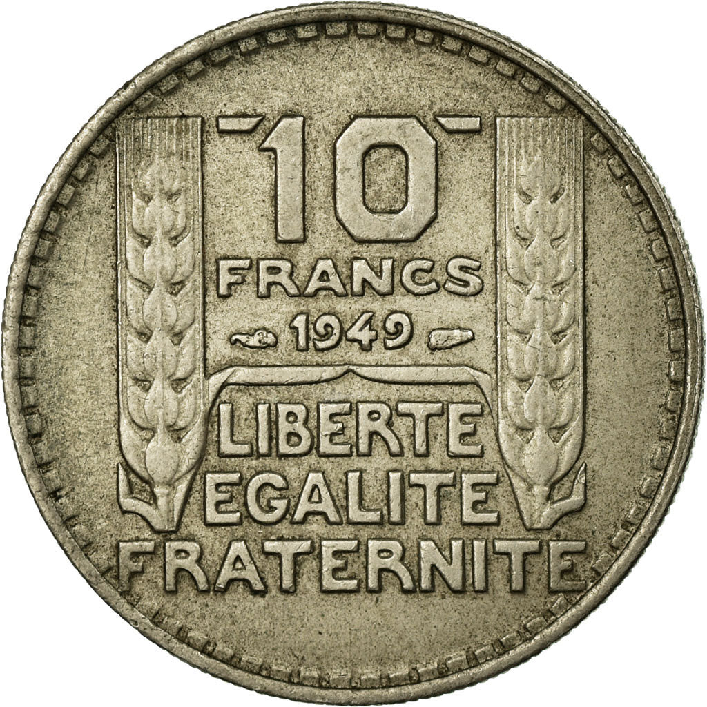 Moneta, Francja, Turin, 10 Francs, 1949, Paris, VF(30-35), Miedź-Nikiel