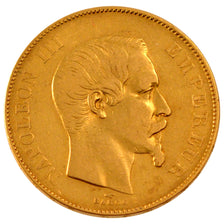 FRANCE, Napoléon III, 50 Francs, 1855, Paris, KM #785.1, VF(30-35), Gold, Gadour