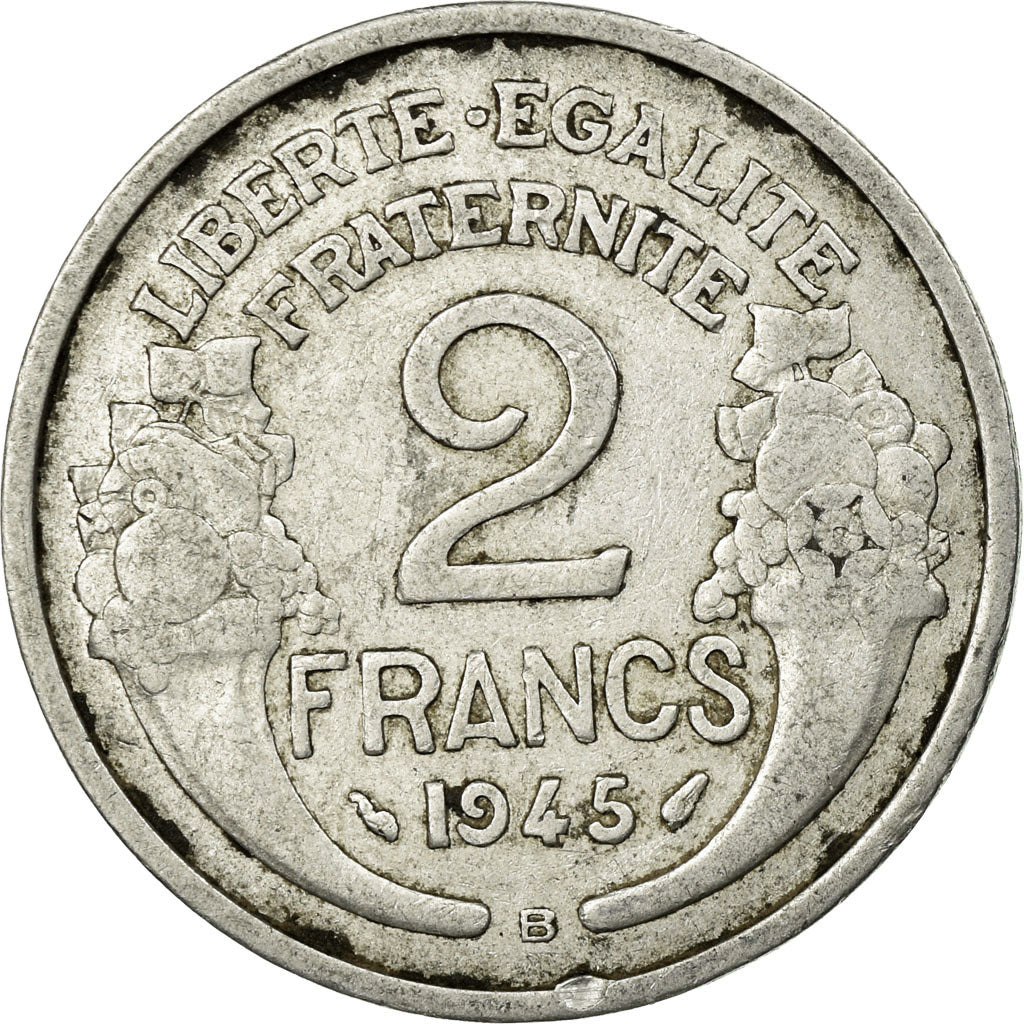 Münze, Frankreich, Morlon, 2 Francs, 1945, Beaumont - Le Roger, S+, Aluminium