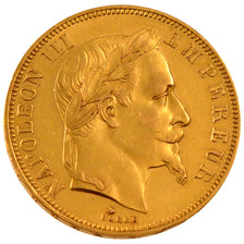 Moneta, Francia, Napoleon III, Napoléon III, 50 Francs, 1864, Paris, SPL-, Oro