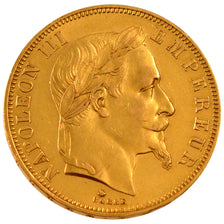 Coin, France, Napoleon III, Napoléon III, 50 Francs, 1864, Paris, AU(55-58)
