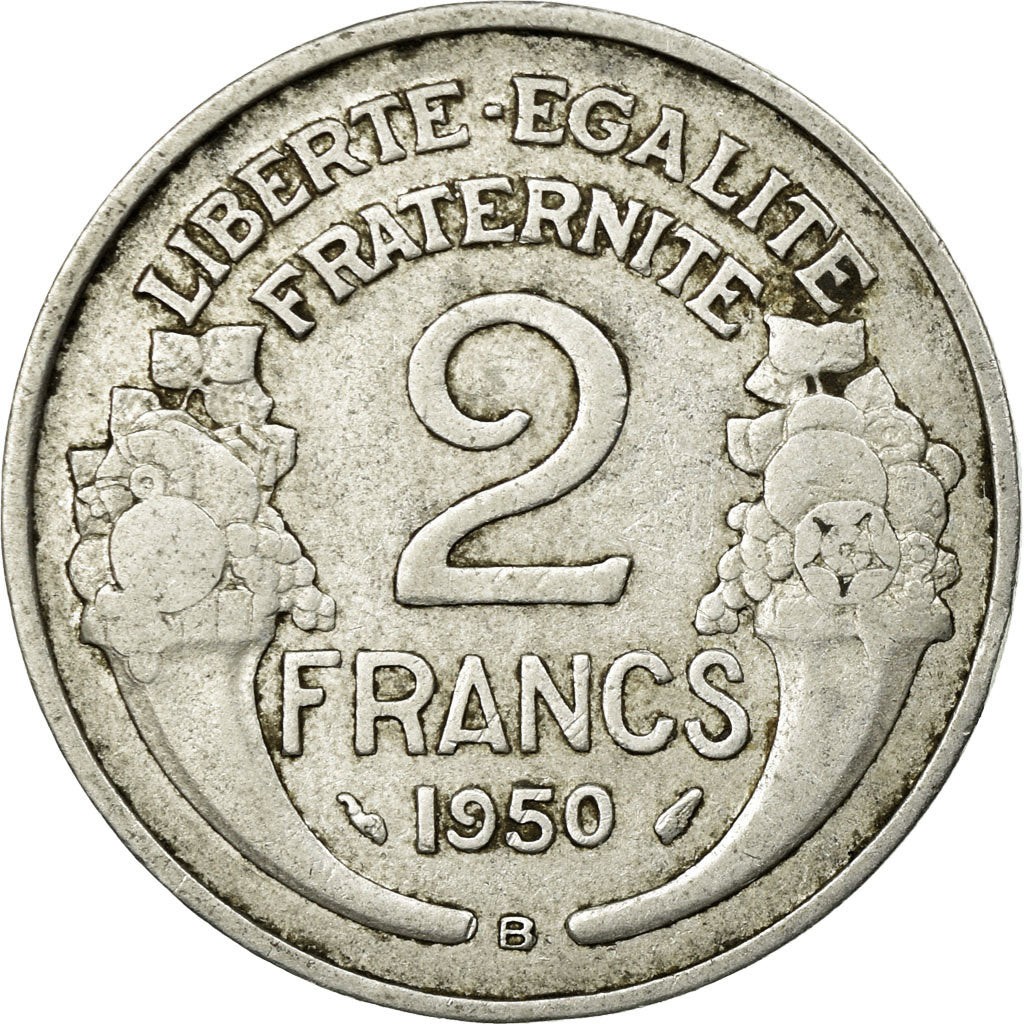 Coin, France, Morlon, 2 Francs, 1950, Beaumont - Le Roger, EF(40-45), Aluminum
