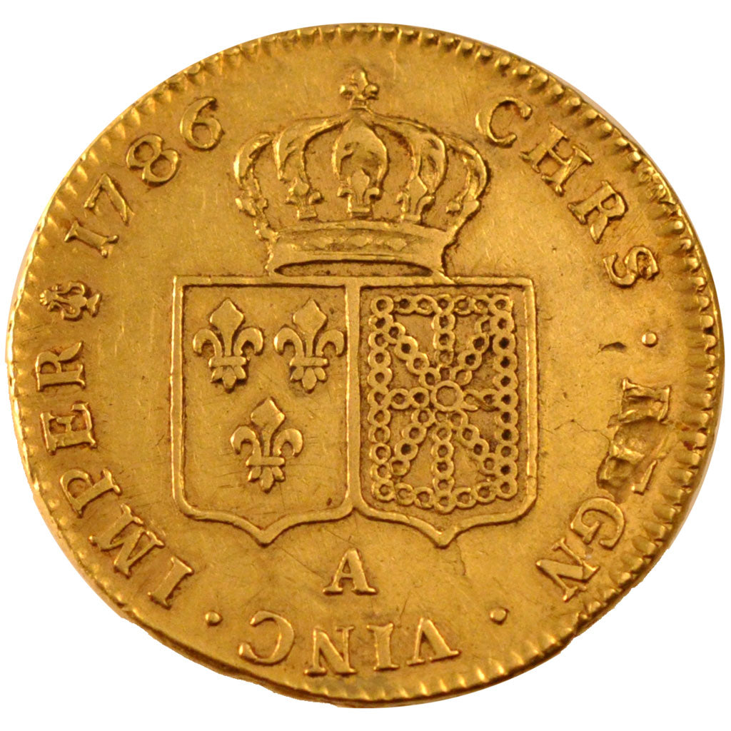Francia, Louis XVI, Double louis d'or à la tête nue, 2 Louis D'or, 1786, Pa...