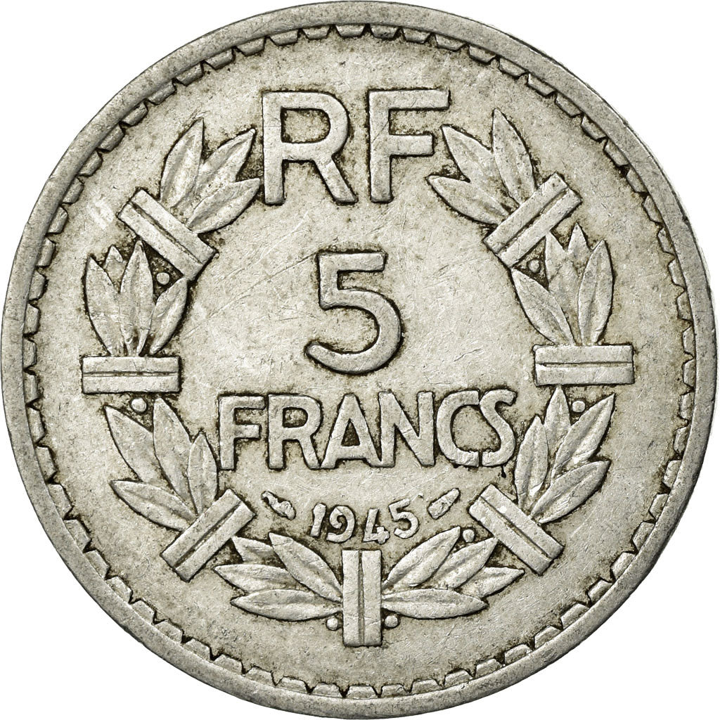 Coin, France, 5 Francs, 1945, Paris, VF(30-35), Aluminum, KM:PE311, Gadoury:766