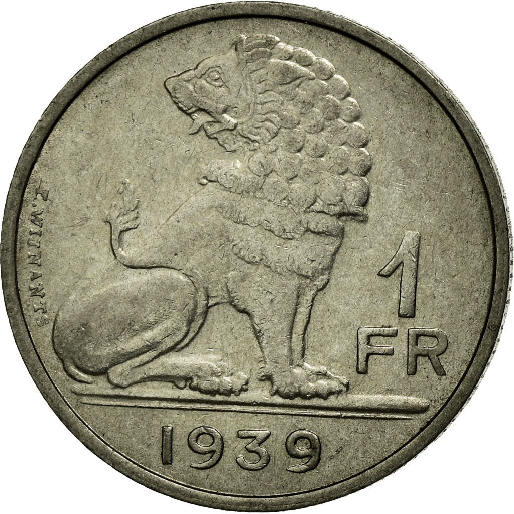 Coin, Belgium, Franc, 1939, EF(40-45), Nickel, KM:119