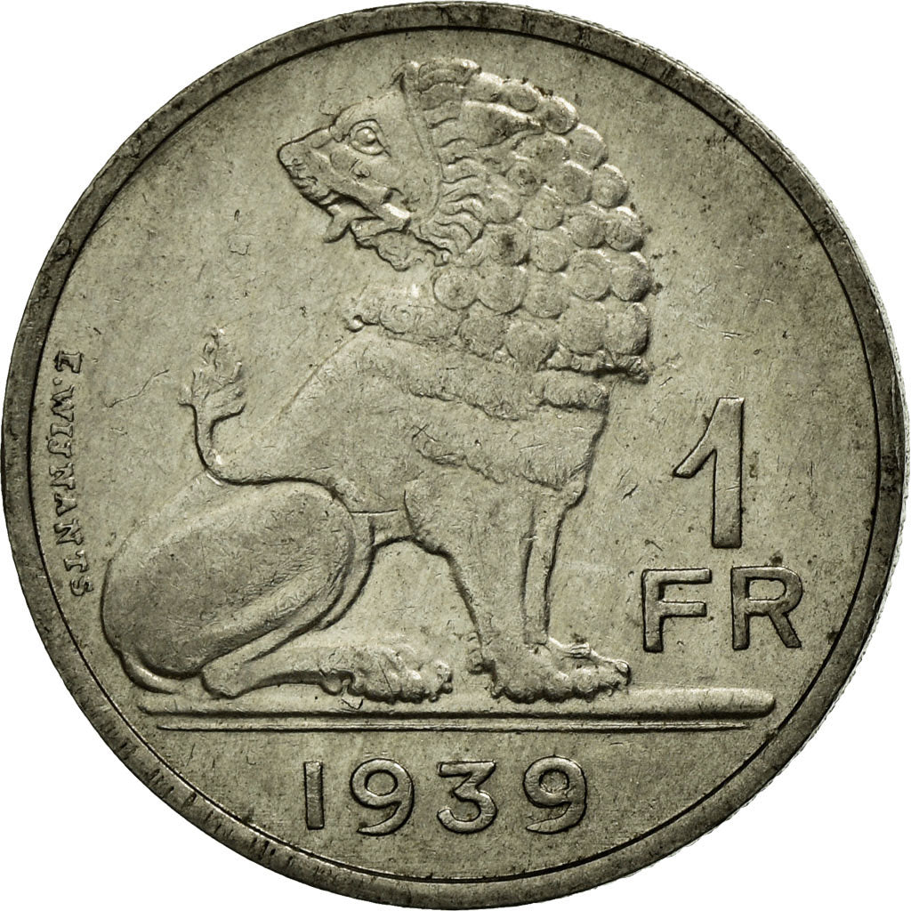 Coin, Belgium, Franc, 1939, VF(30-35), Nickel, KM:119