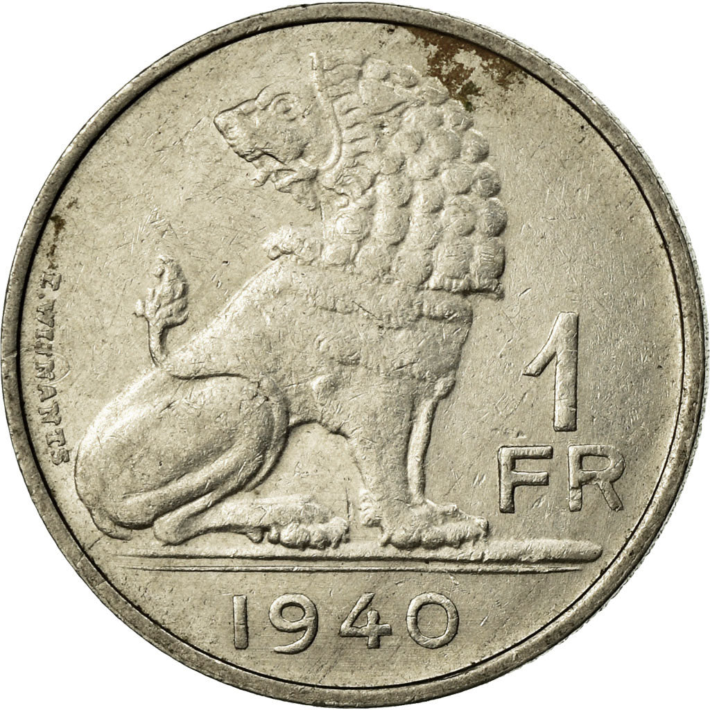 Coin, Belgium, Franc, 1940, VF(30-35), Nickel, KM:120
