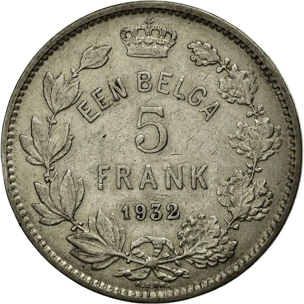 Munten, België, 5 Francs, 5 Frank, 1932, FR+, Nickel, KM:98