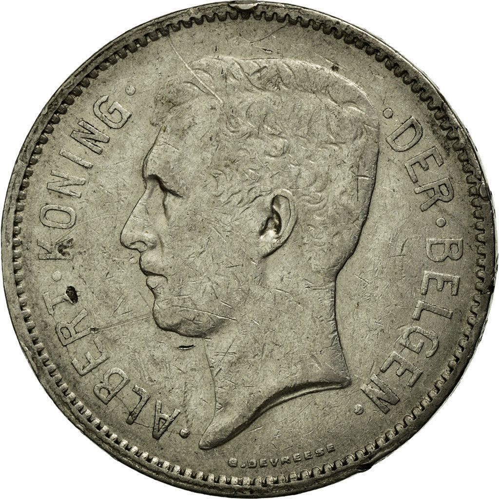Coin, Belgium, 5 Francs, 5 Frank, 1933, VF(20-25), Nickel, KM:98