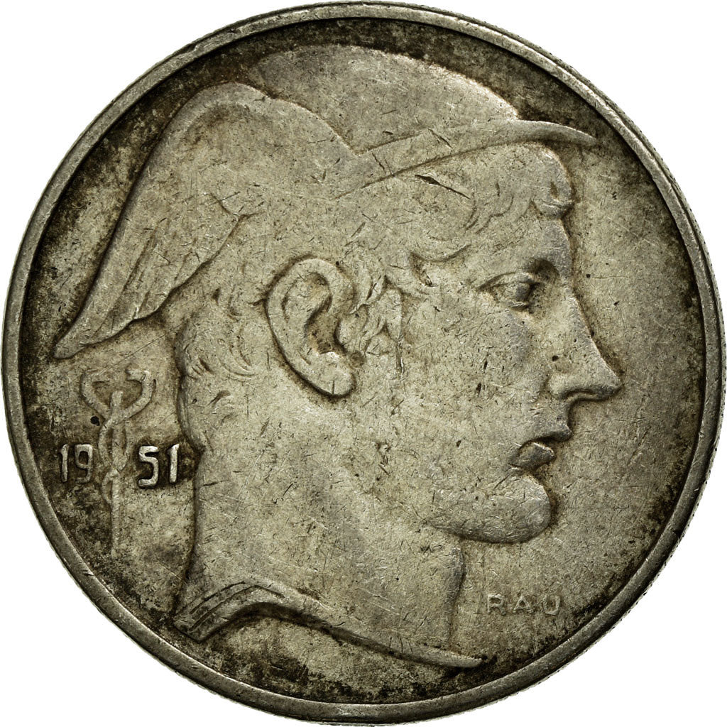 Moneta, Belgio, 20 Francs, 20 Frank, 1951, MB+, Argento, KM:141.1