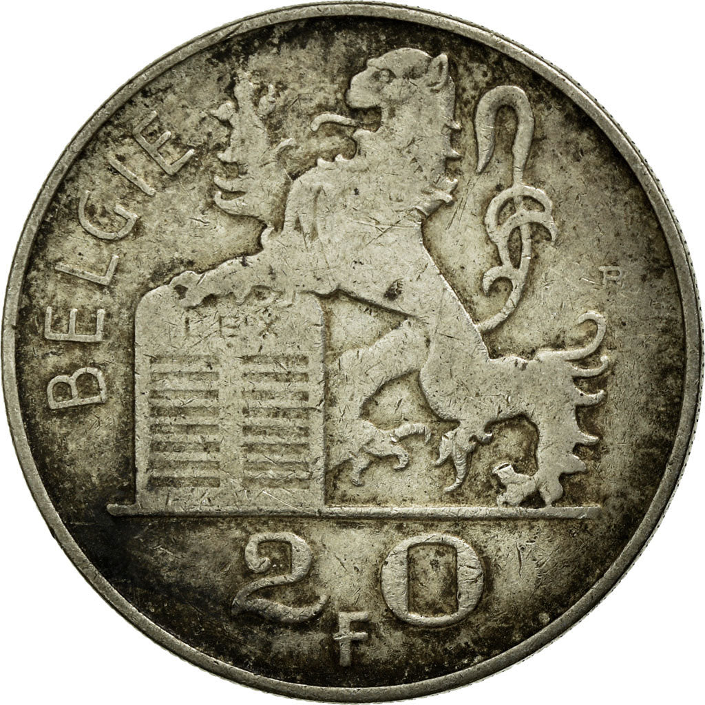 Moneta, Belgio, 20 Francs, 20 Frank, 1951, MB+, Argento, KM:141.1