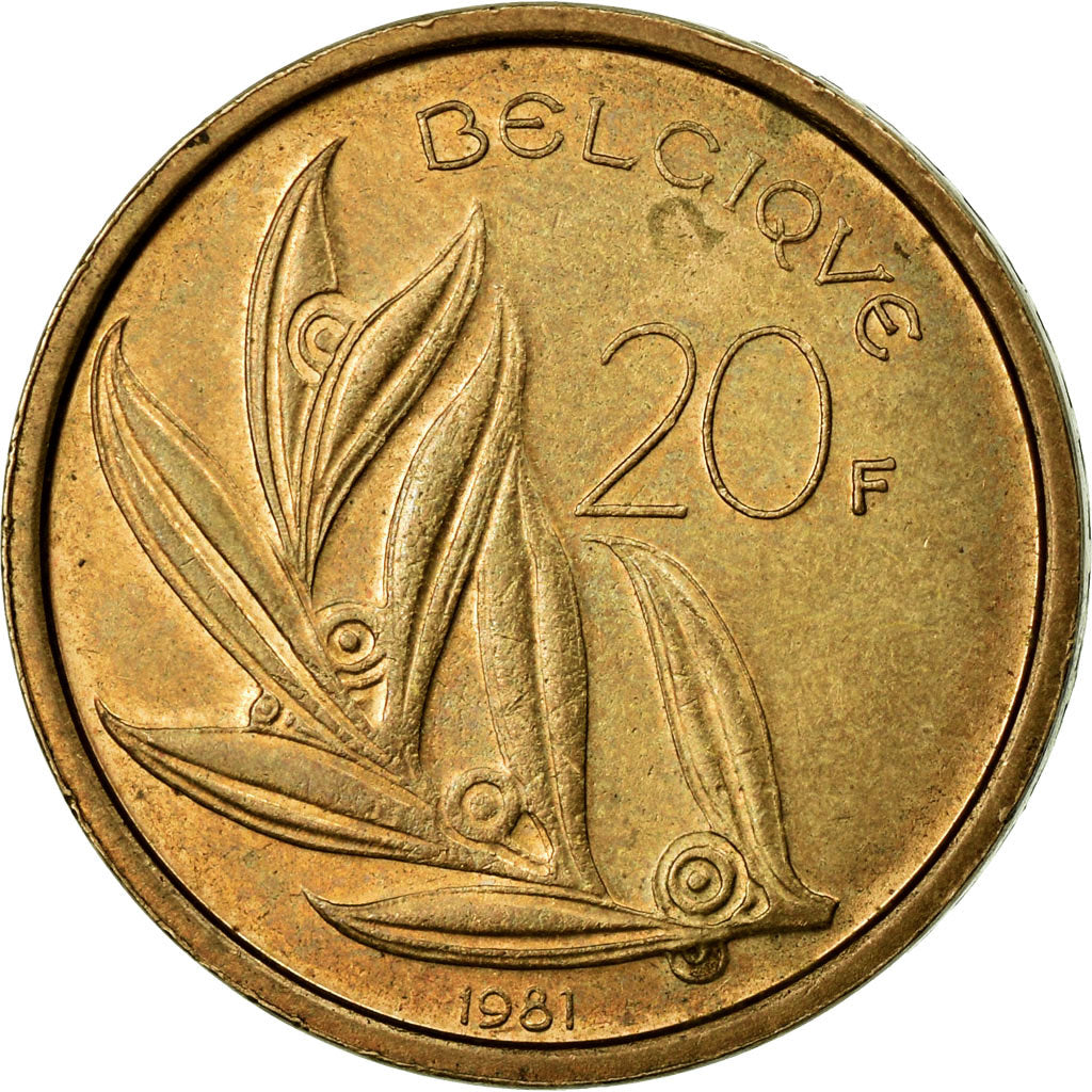 Moeda, Bélgica, 20 Francs, 20 Frank, 1981, VF(30-35), Níquel-Bronze, KM:159
