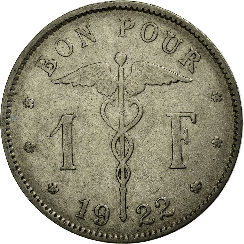 Moneta, Belgio, Franc, 1922, BB, Nichel, KM:89