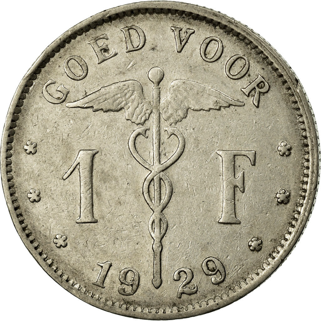 Coin, Belgium, Franc, 1929, EF(40-45), Nickel, KM:90
