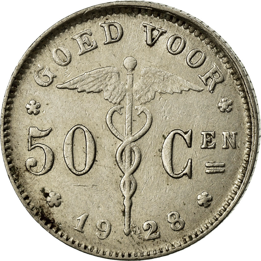 Moeda, Bélgica, 50 Centimes, 1928, VF(30-35), Níquel, KM:88